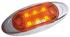 1814-1A- Mini Amber 6 LED clearance marker light with ABS chrome bezel 1-7/8