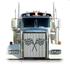 2006P-RACE- Racing flag bug screen. Fits Peterbilt 379 extended hood 1995 to current, 14 tabs (hardware included) 42"-43" x 36.5"