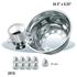 261S- 10 lug; 2 hand hole, 1 piece axle cover with non-removable cap, 1-1/2" budd nut; 33mm or 38mm hub piloted. Under the lug rear stainless steel simulator set 24.5" x 8.25"