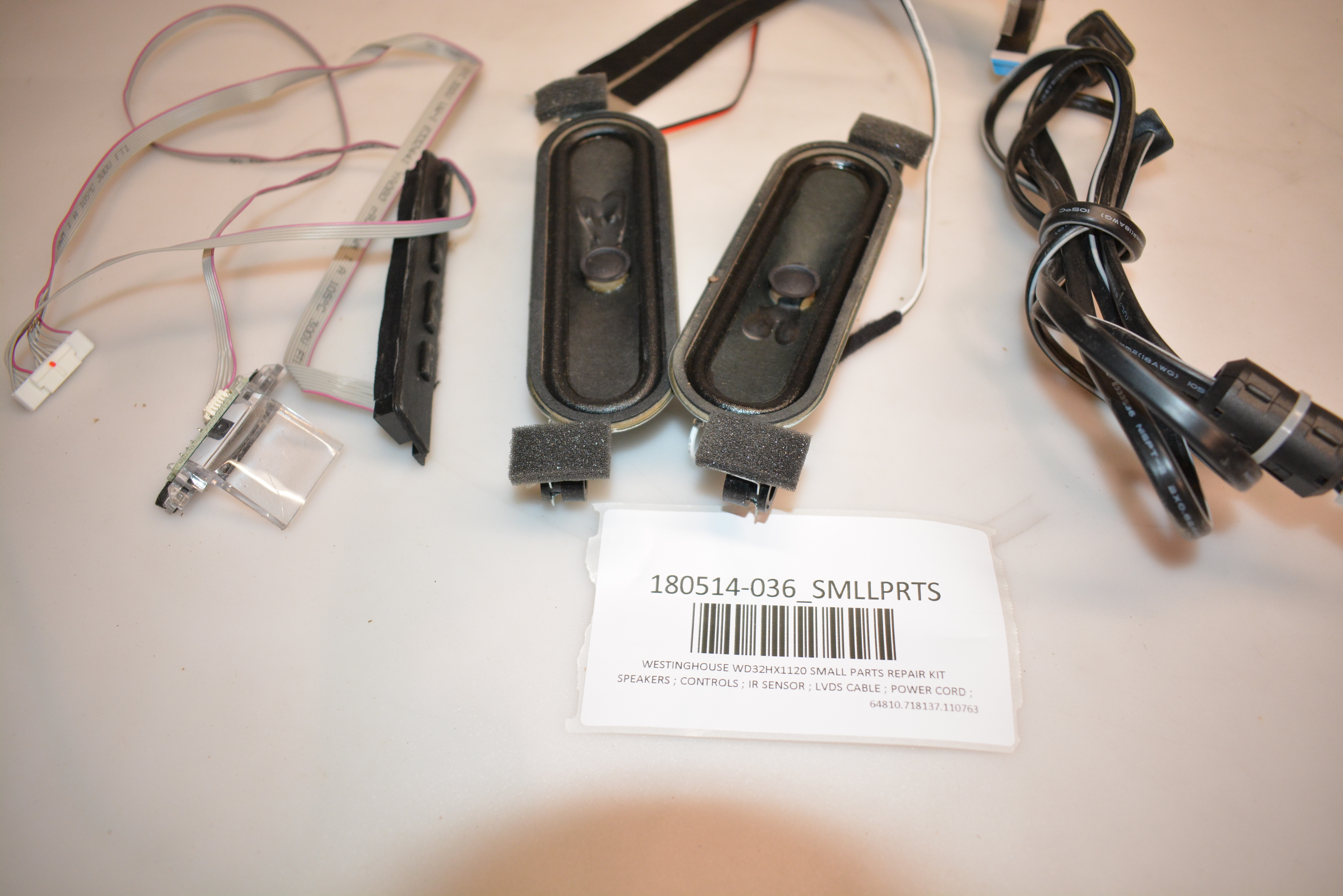 WESTINGHOUSE WD32HX1120 SMALL PARTS REPAIR KIT SPEAKERS ; CONTROLS ; IR