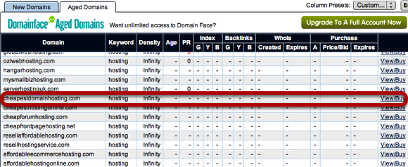 View domain backlink profile