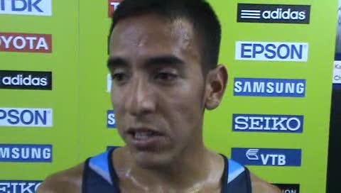 Leo, the Lion, Manzano after advancing to the 1500 final 2009 IAAF World Championships