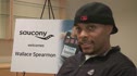 Olympian Wallace Spearmon announcing his new sponsor, Saucony