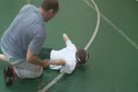 Coach Grosz wrestling his 103 pounder -