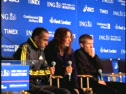 Ryan Hall, Jorge Torres, Jaouad Gharib at Press Conference after 2009 ING NYC Marathon