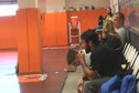 Watching their teams warm up