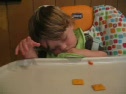 Cooper sleeping at dinner!