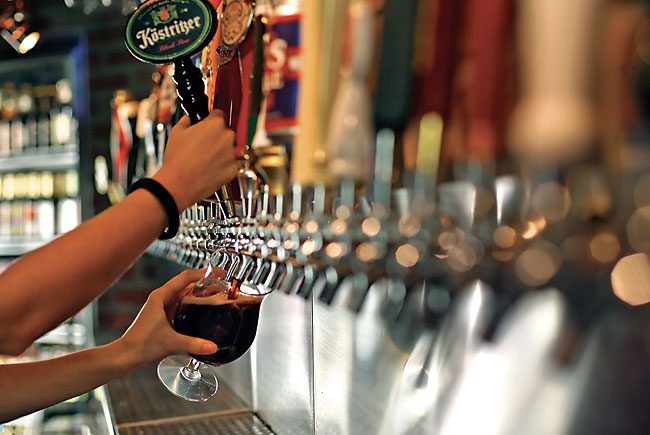Craft beer on tap