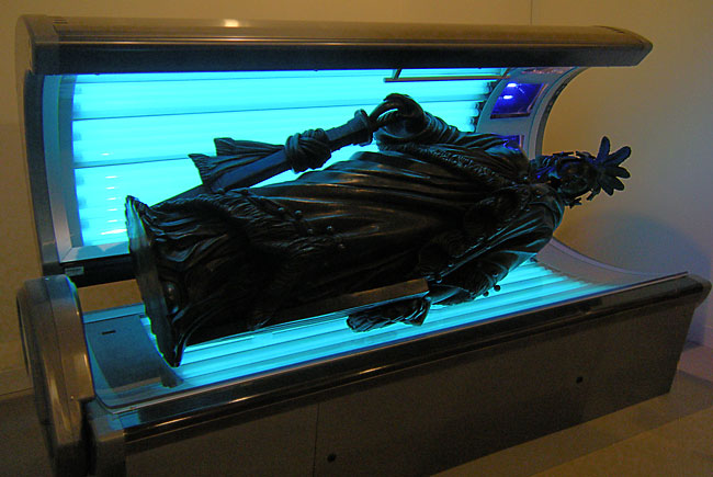 Armed Freedom Lying on a Sunbed