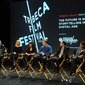 Tribeca Talks Industry: The Future Is Short: Storytelling In The Digital Age panel during the 2012 Tribeca Film Festival. (Photo by Craig Barritt/Getty Images)