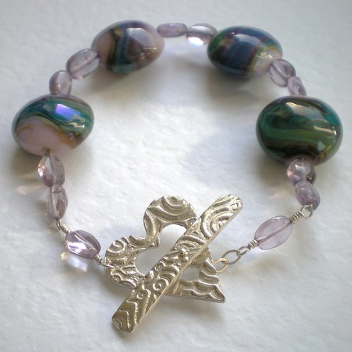 Folksy :: Buy "Purple and Pink Heart Bracelet" from folksy.com