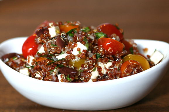Warm Red Quinoa Salad