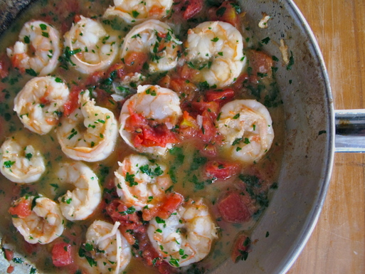 Shrimp Saute with a Flame and a Jete 