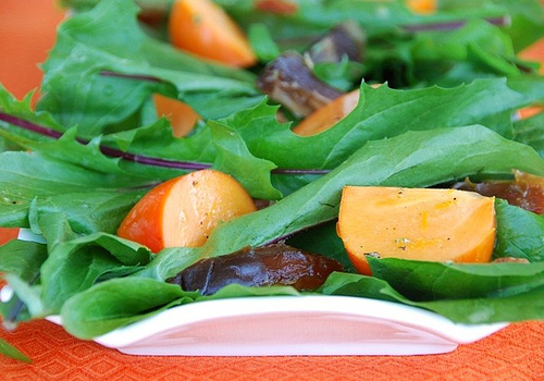 Dandelion, Persimmon and Medjool Date Salad