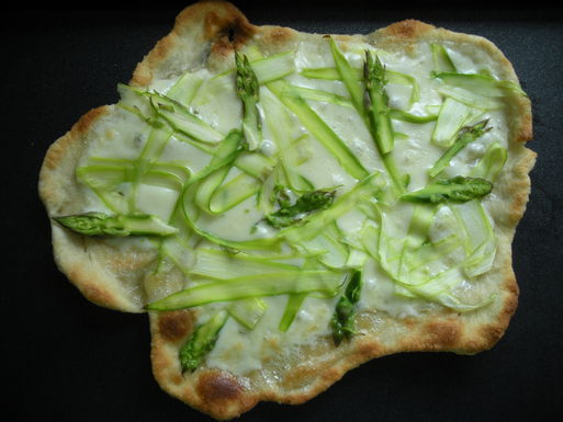 Fried Asparagus Pizza