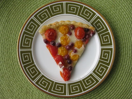 Cherry Tomato and Champagne Grape Tart