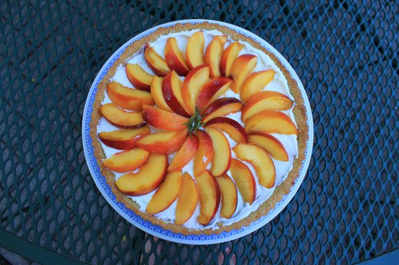 Peach and Goat Cheese Tart with Rosemary Cornmeal Crust