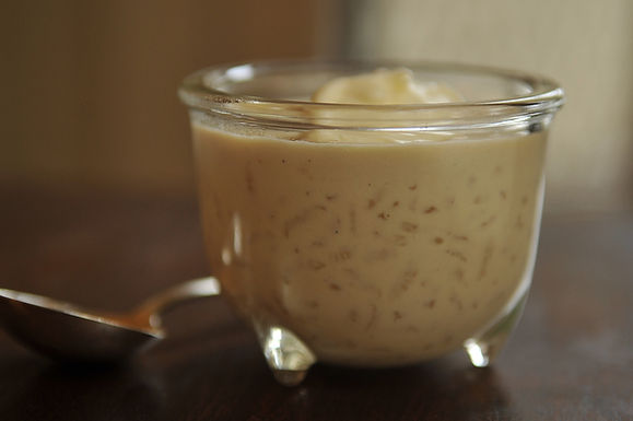 Caramel Rice Pudding with Brown Butter and Creme Fraiche