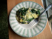 Spinach, Swiss cheese and smoked turkey omelet