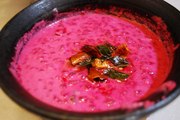 PACHADI ( Sauteed beetroot in warm and spicy yogurt gravy)
