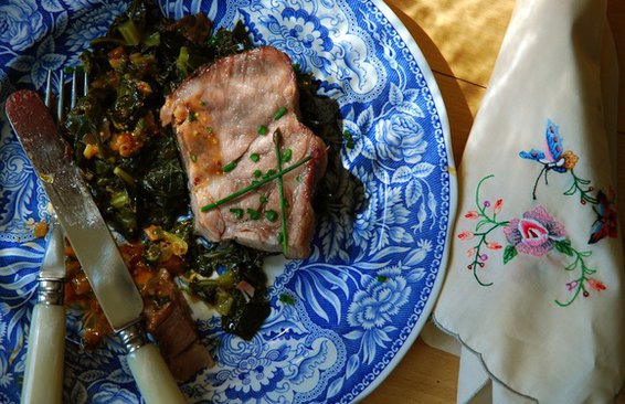 Pork and greens