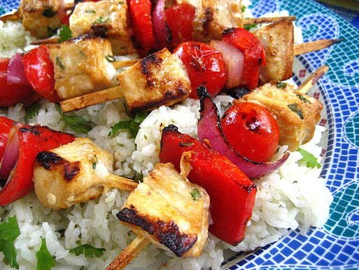 tamari citrus swordfish kabobs