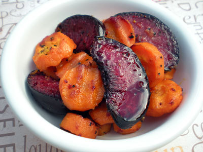 Roasted Plum Tsimmes with Honey-Cider Reduction