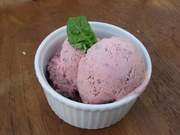 Strawberry-Fig Ice Cream with Sweet Basil and Honey