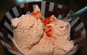 Strawberry-red pepper ice cream