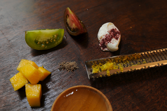 Heirloom Tomato and Mango Lassi with Ground Sumac