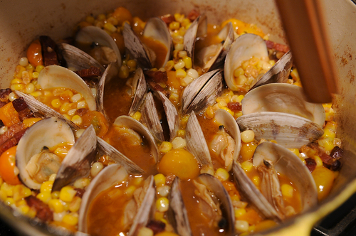 Corn, Bacon and Clam Stew
