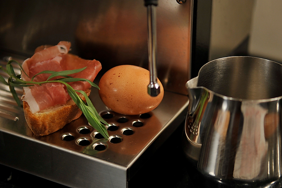 Steamed Scrambled Eggs with Prosciutto Breadcrumbs
