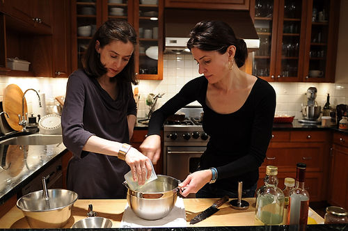 Jennifer and Amanda making Aioli