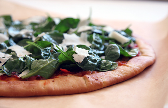 grilled pizza spinach ricotta salata tricia martin