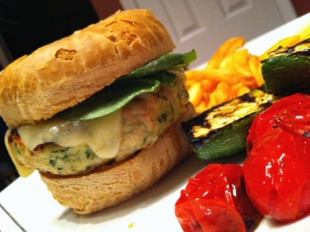 Roasted Garlic Turkey Florentine Burgers