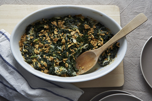 Make a Little, Buy a Little: Greens and Goat Cheese Gratin