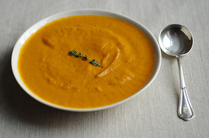 Dinner Tonight: Roasted Carrot Soup & Paprika Pork Chop