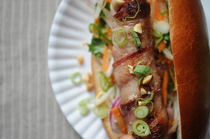 Dinner Tonight: Bacon-Wrapped Hot Dogs + Roasted Fries