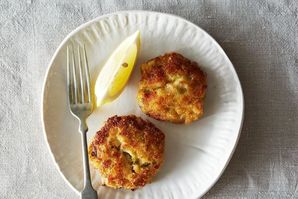 Dinner Tonight: Crab Cakes + Radish Cous Cous