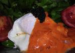 Poached Eggs on Field Salad With Tomato Sauce and Caviar Recipe
