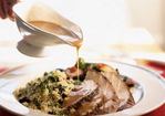 Tunisian-Spiced Turkey with Garlic Couscous and Harissa Gravy Recipe
