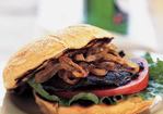 Portobello Steak Burger with Caramelized Onions Recipe