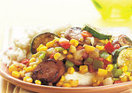 Smoked Sausage-and-Vegetable Pile-Up Recipe