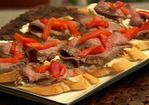 Molasses Marinated Flank Steak with Roasted Red Peppers Recipe