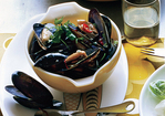 Buttery Steamed Mussels with Sake and Chiles Recipe