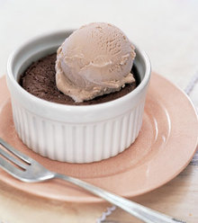 Bittersweet Molten Chocolate Cakes with Coffee Ice Cream Recipe