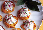 Double-Corn Fritters with Dungeness Crab Crème Fraîche Recipe