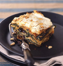 Mexican Poblano, Spinach, and Black Bean "Lasagne" with Goat Cheese Recipe
