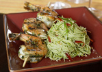 Thai Grilled Prawns with Emerald Noodles Recipe