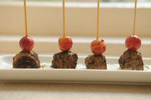 Kefta-Style Meatballs with Grilled Grapes and Yogurt Sauce Recipe